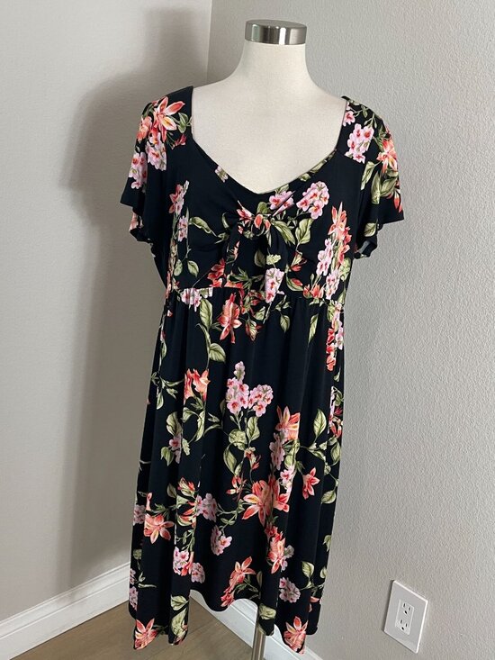 NEW Tommy Bahama Womens XL Petal Of Honor Dress Floral UPF 30 Wrinkle Resistant - Picture 2 of 16